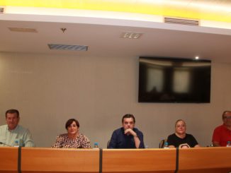 Los concejales del Grupo Municipal Socialista durante el pleno celebrado hoy