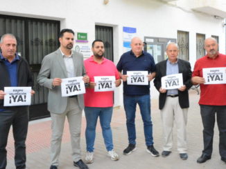 Mateo Hernández y dirigentes socialistas de la comarca del Andarax, en Alhama de Almería