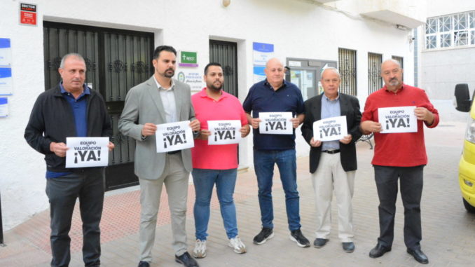 Mateo Hernández y dirigentes socialistas de la comarca del Andarax, en Alhama de Almería