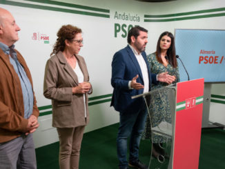 Antonio Gutiérrez, María López, Juan Manuel Ruiz y Noemí Cruz, hoy, en rueda de prensa