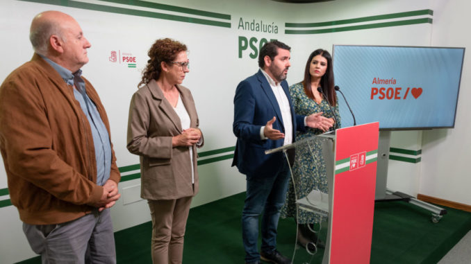 Antonio Gutiérrez, María López, Juan Manuel Ruiz y Noemí Cruz, hoy, en rueda de prensa